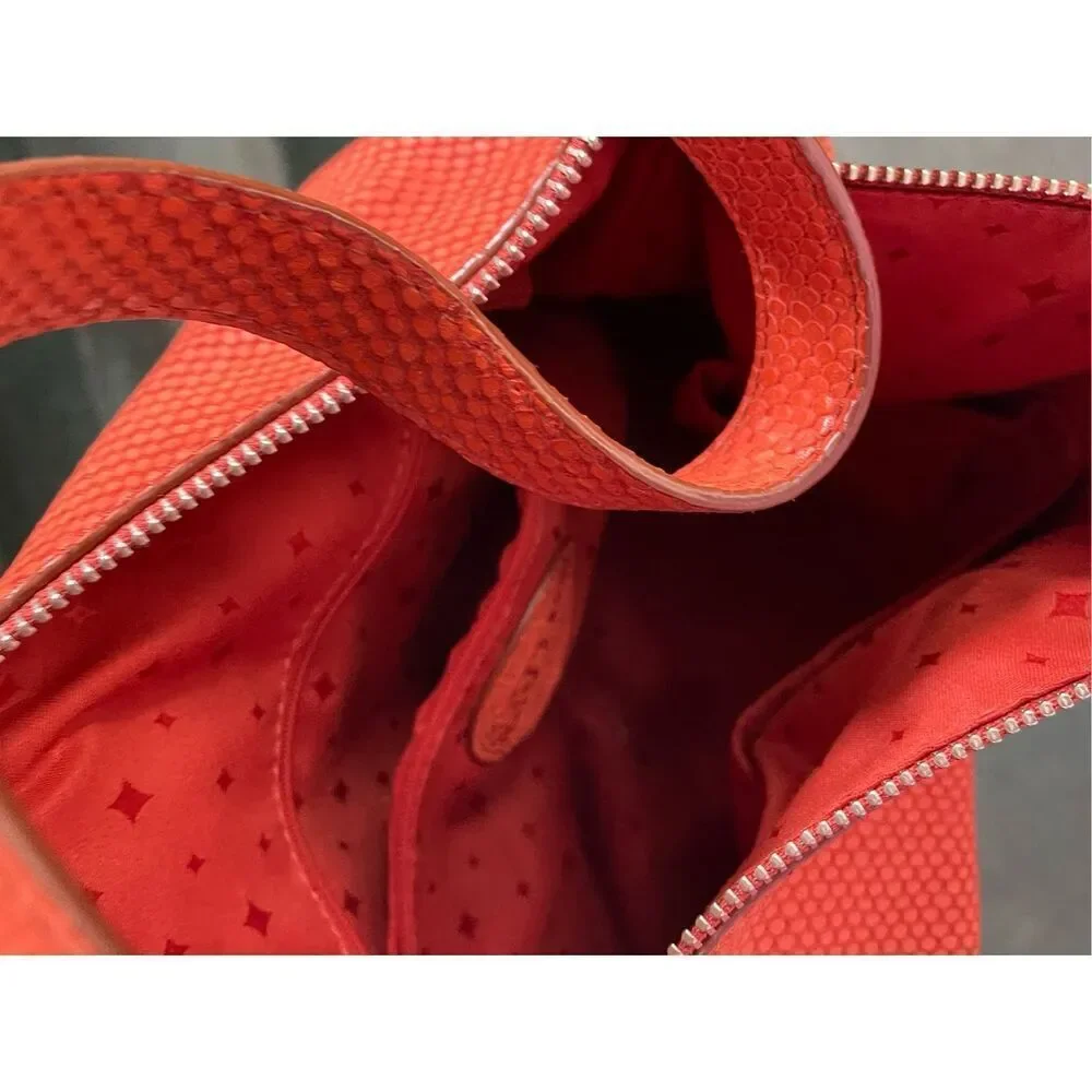 Fossil Marlo Hobo shoulder slouchy bag. Python embossed leather.